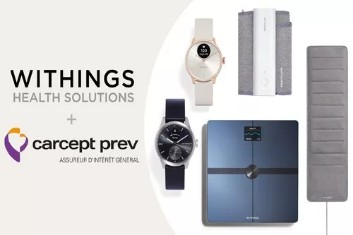 logo withings et carcept prev, assureur d'intérêt général